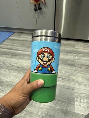 Nintendo Mario Graphic Travel Mug - Blue & Green